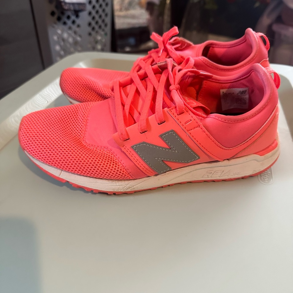 New Balance Neon Pink and Gray Running Shoes